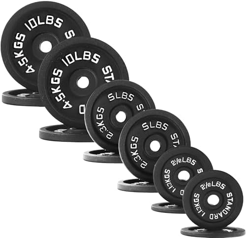 Fitvids Cast Iron Weight Plate Sets for Strength Training & Weightlifting, 35 LBS or 75 LBS or 120 LBS Sets Fitvids Ca