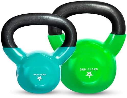 Yes4All Kettlebell, Stable Flat Bottom Kettlebell, Cast Iron Sets for Full Body Workout, Push Up, Grip Strength Training