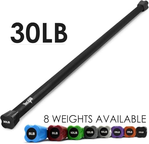 Yes4All Total Body Workout Weighted Bar for Strength Training and Home Gym Use - Single/Combo | Yes4All Resistance Ba