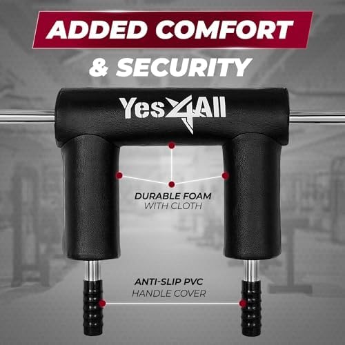 Yes4All Multi Grip Barbell & Cable Attachment - Swiss Bar, American Bar for Greater Range of Motion, Home Gym & Support