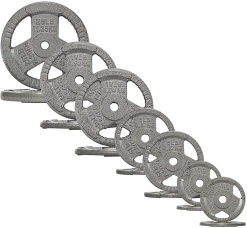 Fitvids Cast Iron Weight Plate Sets for Strength Training & Weightlifting, 35 LBS or 75 LBS or 120 LBS Sets Fitvids Ca