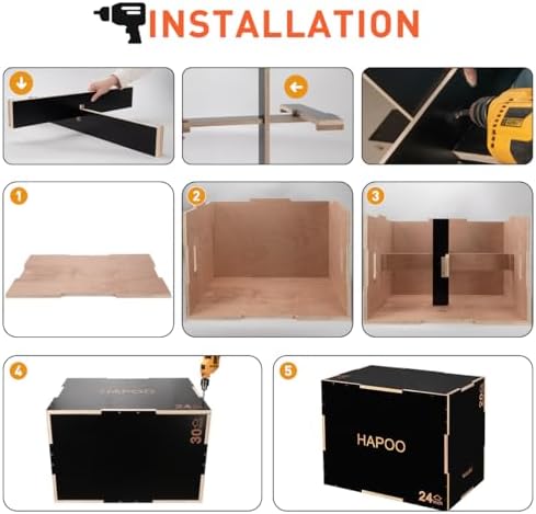 3 in 1 Plyo Box for Home Gym Jumping Conditioning Strength Training | Wooden Plyometric Jump Box for Home Gym 30"x24"x2
