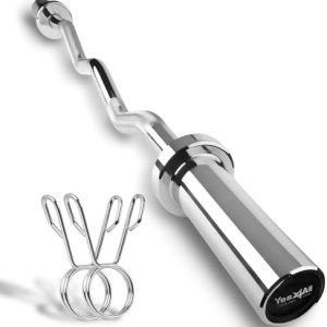 Yes4All 480LB Standard Straight Barbell - Strength Training for Men & Women, Home Gym & Commercial Use, Star Lock Collar