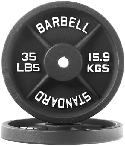 Fitvids Cast Iron Weight Plates for Strength Training and Weightlifting - Home Gym Essential | Fitvids Cast Iron 1-Inch