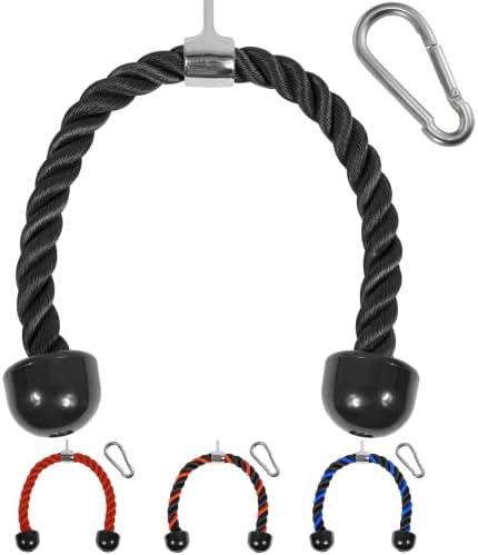 Yes4All Cable Machine Attachment, Double D Handle & Tricep Rope Cable Attachment, Gym Weight Machine Accessories Load 88
