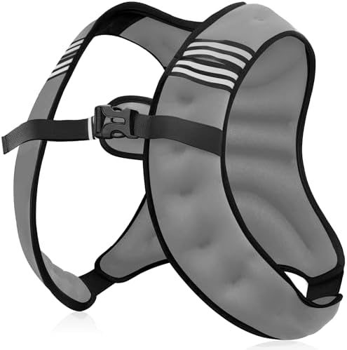 Weighted Vest for Men and Women - 10/15/20lbs - Reflective Stripe - Workout Equipment for Strength Training, Running, Wa