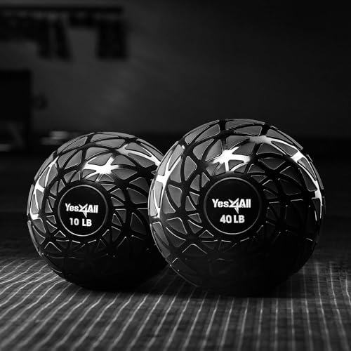 Yes4All Slam Balls, Durable PVC Sand Filled, Core Strengthening Workout Ball for Fitness Enthusiasts at Home Gym