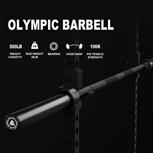 LIONSCOOL Olympic Barbell 7FT for Weightlifting and Powerlifting - 1500lbs Capacity - Strength Training for Squats, Dead