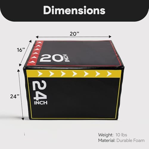 OLIXIS 3-in-1 Plyo Jumping Exercise Box Home Gym Workout Trainer - Non-Slip Multifunctional Home Fitness Equipment for