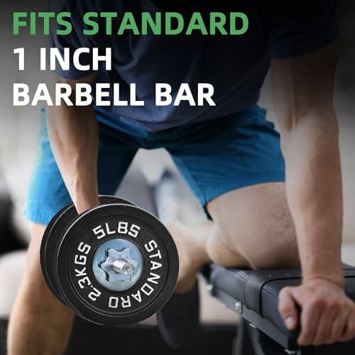 Fitvids Cast Iron Weight Plates for Strength Training and Weightlifting - Home Gym Essential | Fitvids Cast Iron 1-Inch