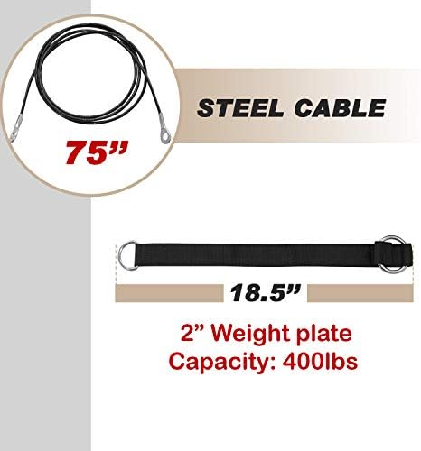 Yes4All Cable Machine Attachment Row Handles Tricep Rope Straight Bar V Bar LAT Pulldown Accessories 880 LB Load for Ho