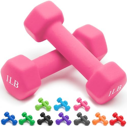 Portzon Dumbbells 10 Colors Options 1-15LB Anti-Slip Anti-Roll Hex Shape
