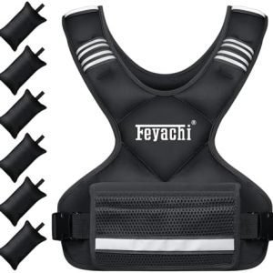 Feyachi Adjustable Weighted Vest for Running Workout and Training - 3-12 lbs / 12-20 lbs / 20-32 lbs - Reflective Design