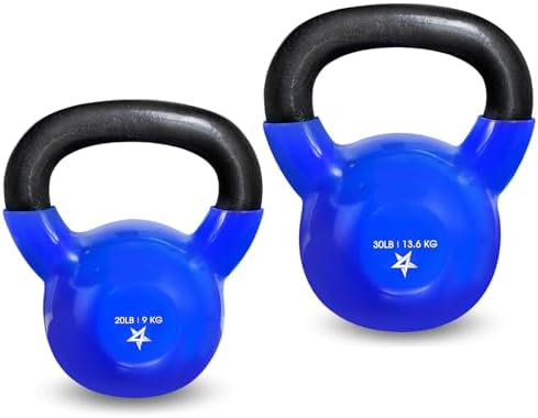 Yes4All Kettlebell, Stable Flat Bottom Kettlebell, Cast Iron Sets for Full Body Workout, Push Up, Grip Strength Training