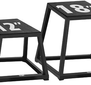 Yes4All Metal Plyometric Box - Sturdy and Anti-Slip - Ideal for Home Gym Routines - Holds Up to 550lb - Assembles Upon A