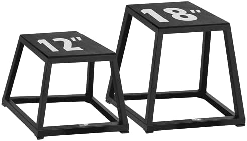 Yes4All Metal Plyometric Box - Sturdy and Anti-Slip - Ideal for Home Gym Routines - Holds Up to 550lb - Assembles Upon A