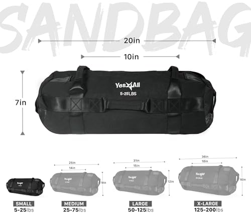 Yes4All Adjustable Sand Bags for Workout, Ideal for Home Gym and Fitness Lovers, Multiple Colors and Sizes Available (5