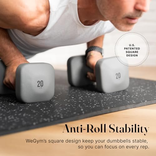 SafeGrip Square Dumbbells Anti Slip Handles for Home Workouts | WeGym SafeGrip Square Dumbbells Stable Design Prevents