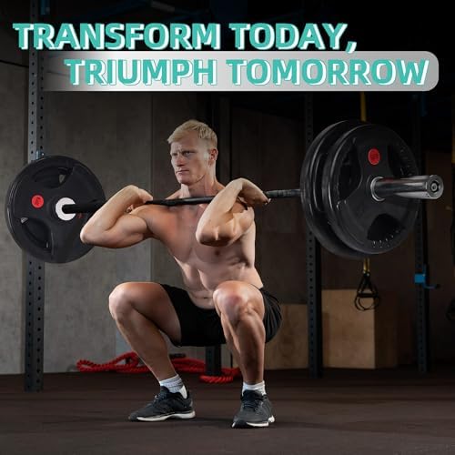 Fitvids Olympic Cast Iron Weight Plates 255 Pounds Set for Strength Training & Weightlifting, 2-Inch Spindle, Multiple P