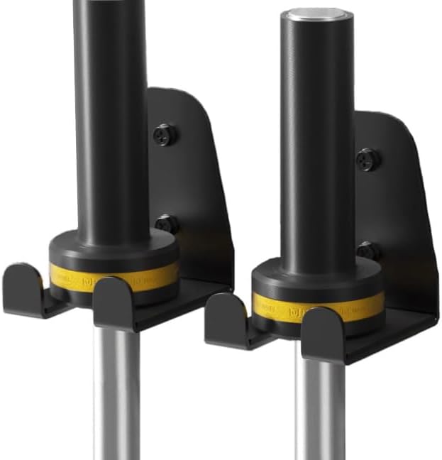 Olympic Barbell Hanger, Garage Gym Bar Wall Rack, Space Saving Home Gym Accessory