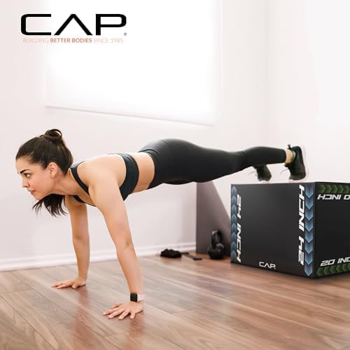 CAP Barbell 3-in-1 Foam Plyometric Jump Box - Adjustable Heights - Great for Home Gym & HIIT Workouts - Strength Trainin