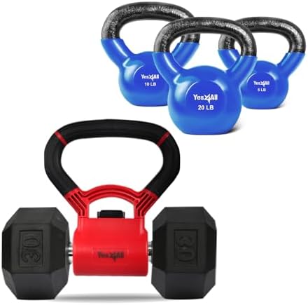 Yes4All Kettlebells Grip, Dumbbell Grip Handle, Kettlebell for Home Gym, Convert Dumbbells into Kettlebells for Home Wor