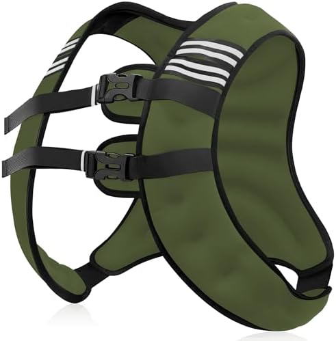 Weighted Vest for Men and Women - 10/15/20lbs - Reflective Stripe - Workout Equipment for Strength Training, Running, Wa