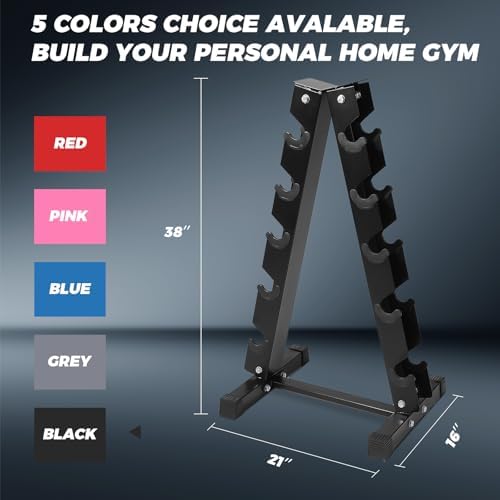 RitFit 250LB Rubber Hex Dumbbells with Weights Rack for Home Strength Training | RitFit 300LB Rubber Hex Dumbbells and