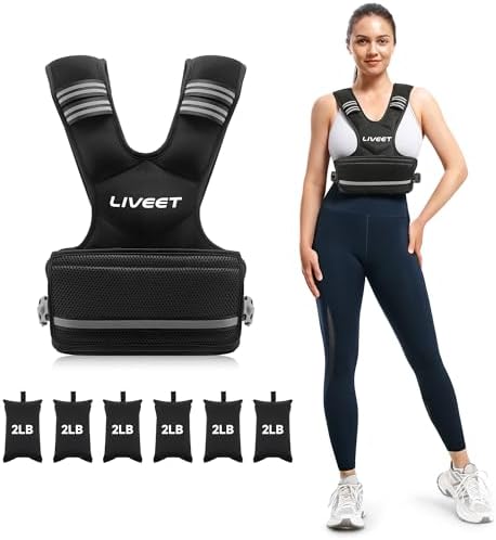 Weighted Vest for Women and Men 4-20lb Adjustable, Running Vest with Reflective Strips and Buckle Straps Weighted Vest
