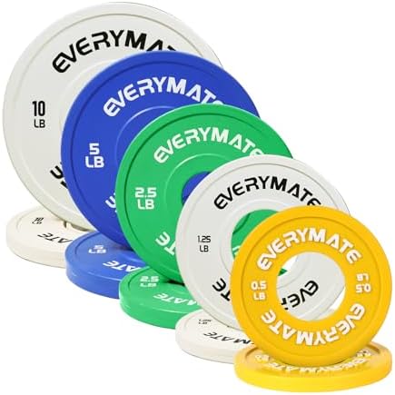 EVERYMATE Fractional Weight Plates for Cross Training - Olympic Bumper Plates - Steel Insert - 1.25LB, |5LB, 5LB