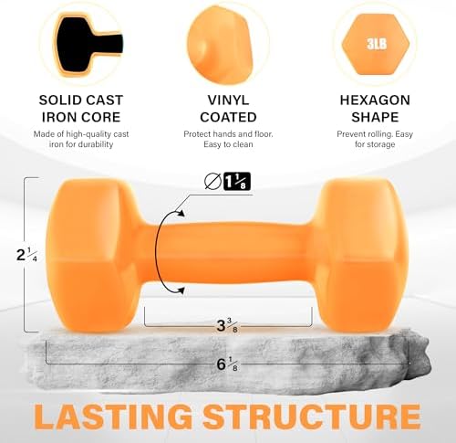 Yes4All Vinyl Hexagon Dumbbells - 2-in-1 Adjustable Set (2-15 lbs) for Home Gym Strength Training