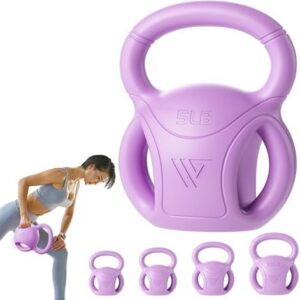 RUNWE 3 Handle 10 LB Kettlebells for Women, Perfect for Russian Twists AB Exercise, Weightlifting and Core Fitness at Ho
