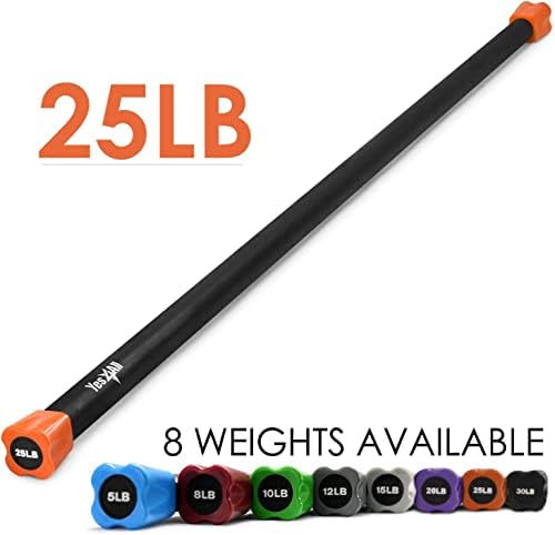 Yes4All Total Body Workout Weighted Bar - Ideal for Home and Gym Fitness Enthusiasts - Strength and Yoga Training - 1|5l