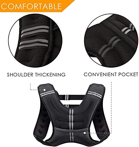 Prodigen Weighted Vest for Women and Men 8 12 16 20 25 30 Lbs for Strength Training and Cardio