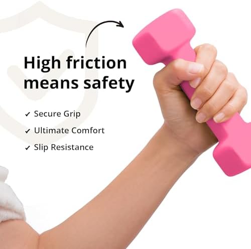 Portzon Dumbbells 10 Colors Options 1-15LB Anti-Slip Anti-Roll Hex Shape