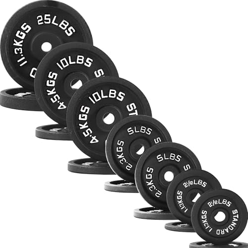 Fitvids Cast Iron Weight Plate Sets for Strength Training & Weightlifting, 35 LBS or 75 LBS or 120 LBS Sets Fitvids Ca