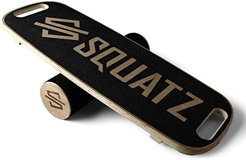 Squatz Wooden Balance Board for Skaters, Hockey, Snowboard, and Surf Enthusiasts to Reduce Fatigue at Adjustable Standi