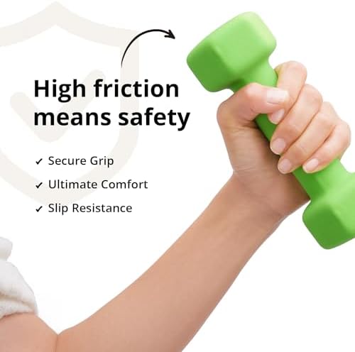 Portzon Dumbbells 10 Colors Options 1-15LB Anti-Slip Anti-Roll Hex Shape