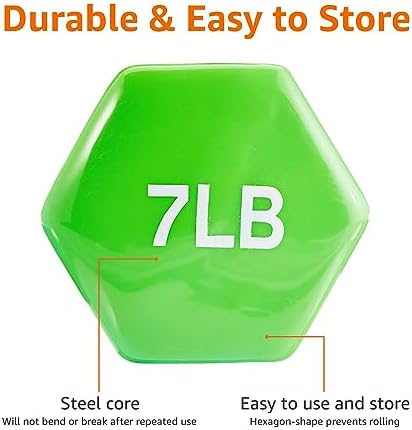 Amazon Basics Vinyl Coated Dumbbell Hand Weights for Home Gym Fitness Lovers | Amazon Basics Vinyl Coated Dumbbell Hand