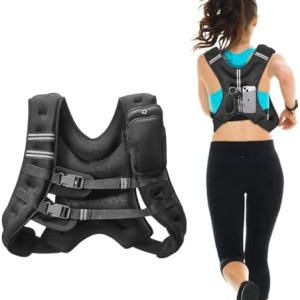 VEVOR Weighted Vest for Strength Training and Weight Loss, Reflective Stripe, Adjustable Buckle, 12/16/20/30 lbs