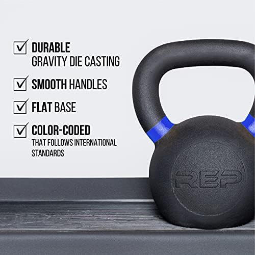 REP Fitness Adjustable Kettlebell Set and Singles, 4kg to 24kg Range for Home Gym Power Workout, Strength Training, Free