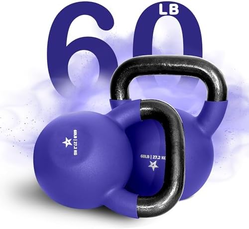 Yes4All Kettlebell - 35 LB Neoprene Coated Cast Iron Kettlebell for Home Gym, Wide Grip Handle & Flat Bottom for Swings