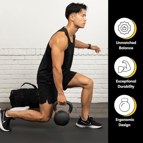 Kettlebell Kings Powder Coated Kettlebell Weights - 9-97 lb Strength Training Kettlebells for Men and Women - Home Gym E