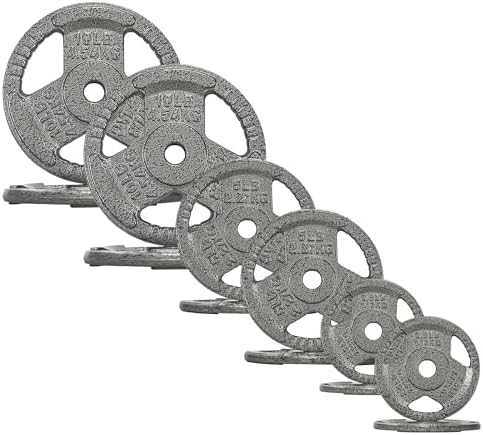 Fitvids Cast Iron Weight Plate Sets for Strength Training & Weightlifting, 35 LBS or 75 LBS or 120 LBS Sets Fitvids Ca