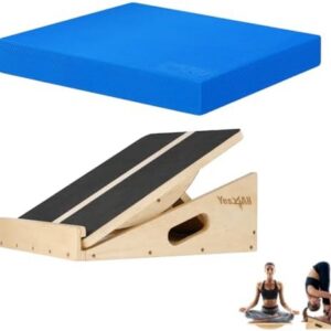 Yes4All 2in1 Balance Board & Slant Board (XL Blue) for Physical Therapy & Yoga | Yes4All Balance Pad XL Blue: Perfect f