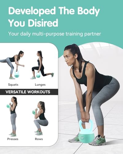 Cushioned Impact-Resistant Base Kettlebell for Home Workouts, Anti-Slip Grip Weight for Women & Men, Safe Strength Train