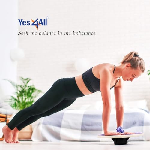 Yes4All Versatile Wooden Wobble Balance Board, Core Training, Exercise Balance Stability Trainer