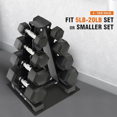 Fitvids Rubber Coated Hex Dumbbell Weight Sets for Home Gym, 100LBS Set with Storage Rack Fitvids Rubber Coated Hex Du