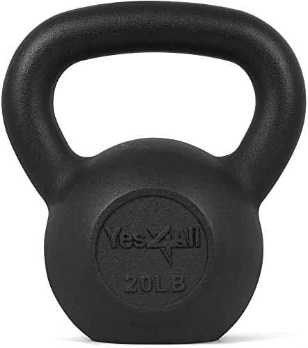Yes4All Cast Iron Kettlebell, Strength Training Kettlebells for Men 5-80 Lb for Full Body Workout and Push Up - Set of 2