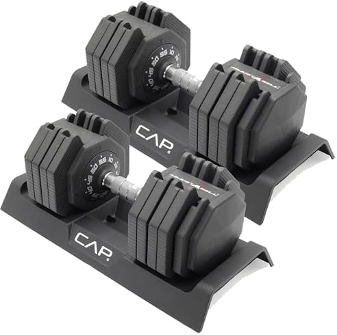 Adjustable Barbell 55 lb Hex Dumbbell Weights - Singles & Pairs | Multiple Handle Options | Fitness Enthusiasts | Home G
